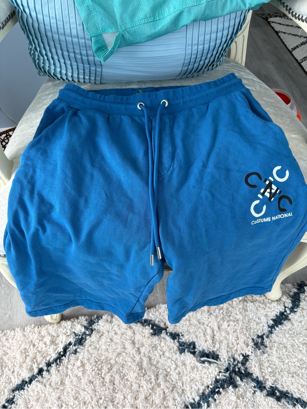 CNC Costume National Men's Royal Blue Drawstring Athletic Shorts